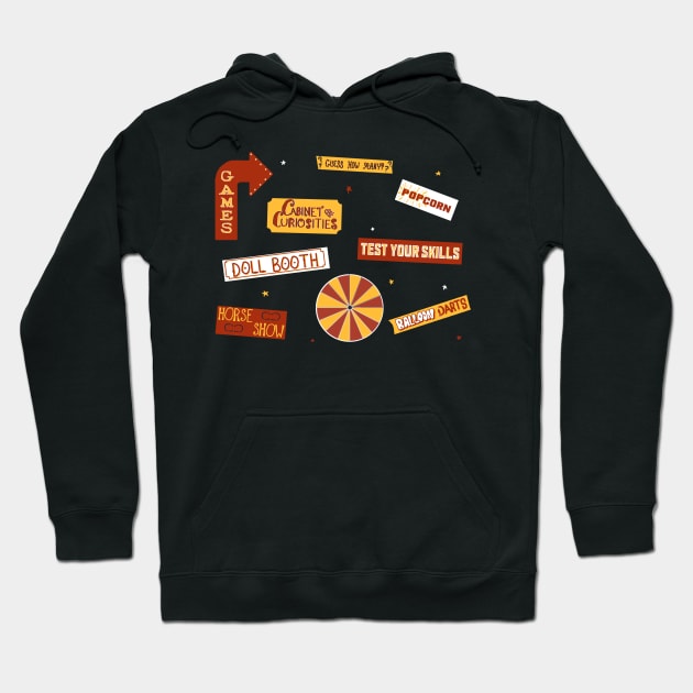 Vintage Circus Signs Hoodie by LochNestFarm